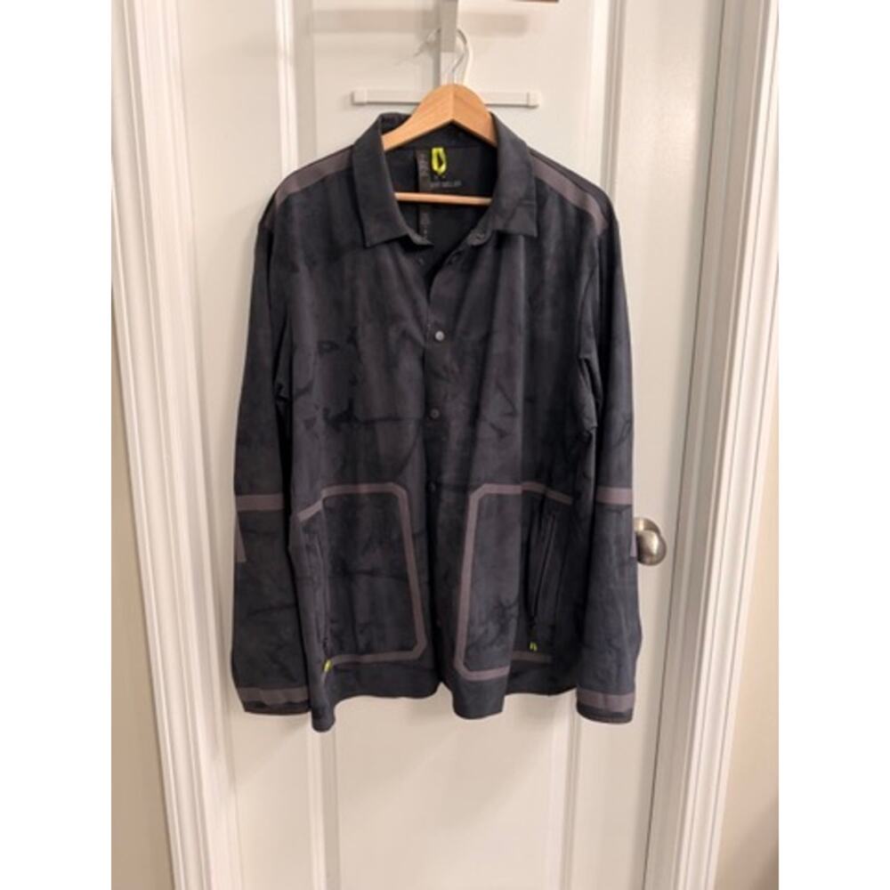 lululemon Lab x Robert Geller Marbled Ripstop Shirt Jacket Black Grey XXL